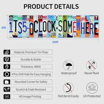 LAZYPIG Bar Sign Bar Gifts Vintage Metal Wall Decor Sign Funny Man Cave Decor Accessories for Home, ...