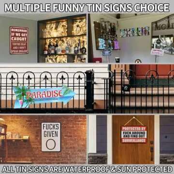 LAZYPIG Bar Sign Bar Gifts Vintage Metal Wall Decor Sign Funny Man Cave Decor Accessories for Home, Bar, Bathroom, Bedroom Unique Retro Tin Signs for Outdoor It's 5 Oclock Somewhere 4 X 16 inches