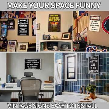 LAZYPIG Bar Sign Bar Gifts Vintage Metal Wall Decor Sign Funny Man Cave Decor Accessories for Home, Bar, Bathroom, Bedroom Unique Retro Tin Signs for Outdoor It's 5 Oclock Somewhere 4 X 16 inches