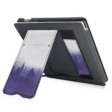 GOVTVA Stand Case for All-New Kindle Oasis (10th Generation, 2019 Release and 9th Generation, 2017 Release) with Hand Strap/Auto Sleep & Wake/Magnetic Closure (Misty Forest)