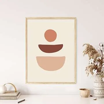 HAUS AND HUES Boho Wall Art Minimalist Wall Decor - Geometric Print 12" x 16" UNFRAMED