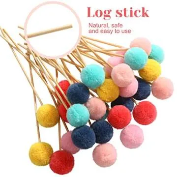 Sintuff 30 Pcs Colorful Pompom Cake Toppers Mini Pompom Cupcake Toppers Cake Picks Party Decorations for Birthday Baby Shower Wedding Anniversary Supplies