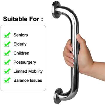 Durable Stainless Steel Shower Grab Bars for Safety and Style