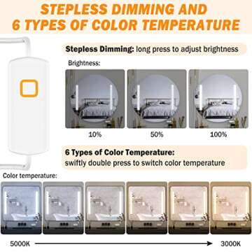 MY BEAUTY LIGHT Dimmable LED Mirror Lights for Perfect Makeup