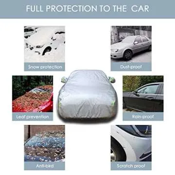 Sedan Car Cover Waterproof All Weather for Auto 210T Lightweight Breathable Outdoor Car Covers UV Pr...
