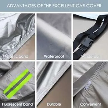 Sedan Car Cover Waterproof All Weather for Auto 210T Lightweight Breathable Outdoor Car Covers UV Protection/Windproof/Dustproof/Scratch Resistant Universal Car Cover Fit Sedan (Up to 193”L)