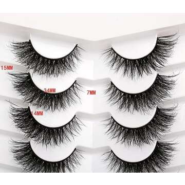 Pooplunch Cat Eye Look Fluffy Volume Wispy Lashes False Eyelashes Natural 8D Winged Short Soft Fake ...