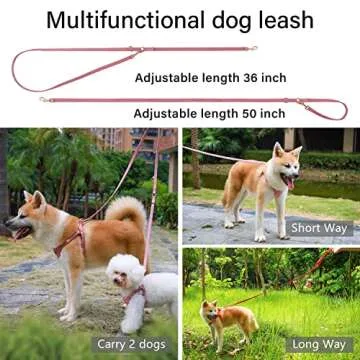 CHEDE No Pull Puppy Harness and Multifunction Dog Leash Set- 8 Colors Soft Adjustable No Choke Escape Proof Cute,Lightweight Pet Vest Harness for Small and Medium Dog (XS, Antique Pink)