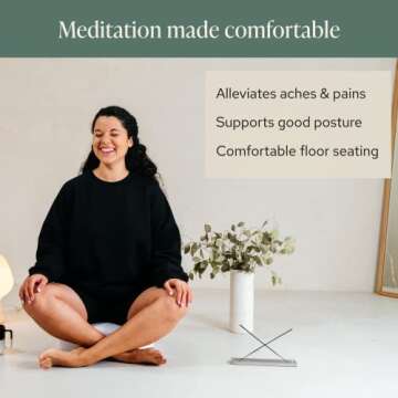 Mindful & Modern Large Meditation Cushion for Zafu Yoga - Meditation Pillow for Sitting on the Floor...