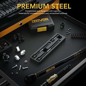 LEXIVON 3/8" Drive Impact Driver Extension Bar Set - 3 Pieces