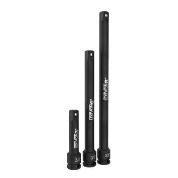 LEXIVON 3/8" Drive Impact Driver Extension Bar Set - 3 Pieces