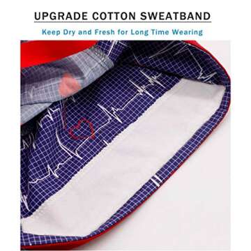 3pcs Long Hair Working Caps Buttons Sweatband Ribbon Tie Ponytail Hats Head Covers Hair Caps for Women