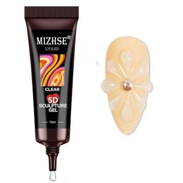 MIZHSE 3D Gel Nail Art, Sculpting Gel Carving, Soak Off Nail Art Manicure Home DIY