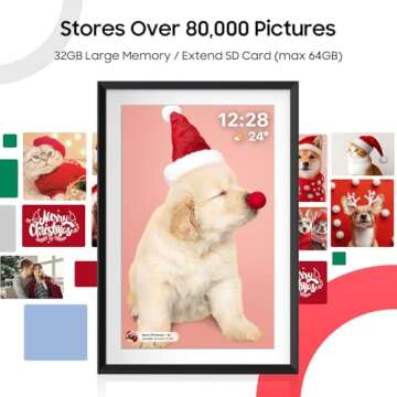 ApoloSign Digital Picture Frame 10.1 inch, Frameo Digital Photo Frame, WiFi Electronic Frame with 32GB Storage, 1280x800 HD IPS Touch Screen, Auto-Rotate, Slideshow, Share Photos/Videos Instantly