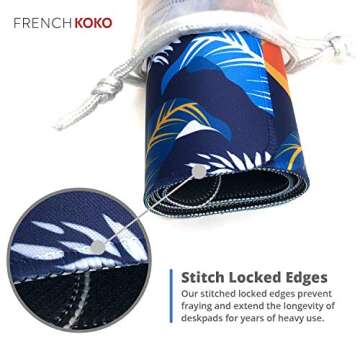 French Koko Large Mouse Pad, Long Desk Mat Keyboard Pad Desktop Accessories Home School College Decor Supplies Pretty Mousepad Big Computer Office Essentials Women Girls XL Cute Modern Dark Chic