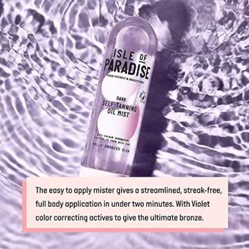 Isle of Paradise Self Tanning Oil Mist, Dark (Bronzed Glow) - Color Correcting Self Tan Spray, Vegan, Cruelty Free, 6.76 Fl Oz