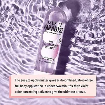 Isle of Paradise Self Tanning Oil Mist, Dark (Bronzed Glow) - Color Correcting Self Tan Spray, Vegan, Cruelty Free, 6.76 Fl Oz