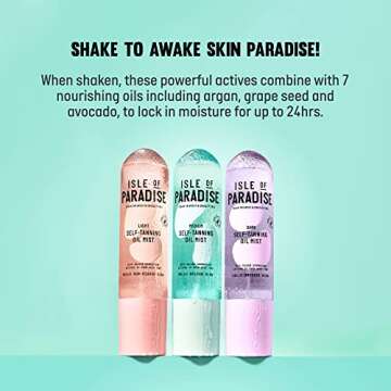 Isle of Paradise Self Tanning Oil Mist, Dark (Bronzed Glow) - Color Correcting Self Tan Spray, Vegan, Cruelty Free, 6.76 Fl Oz