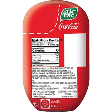 Tic Tac Coca Cola Fresh Breath Mints, Bulk Hard Candy Mints, 3.4 Ounce (Pack of 8)