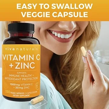 Viva Naturals Vitamin C 1000mg & Zinc 20mg – 250 Capsules