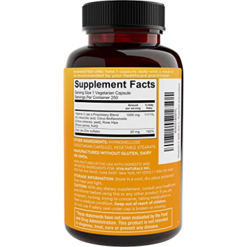 Viva Naturals Vitamin C 1000mg & Zinc 20mg – 250 Capsules