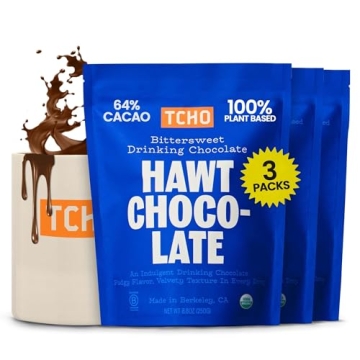 TCHO Hawt Chocolate Drinking Chocolate (3 Pack) | 100% Plant Based, Vegan Friendly, Kosher, Non-GMO,...