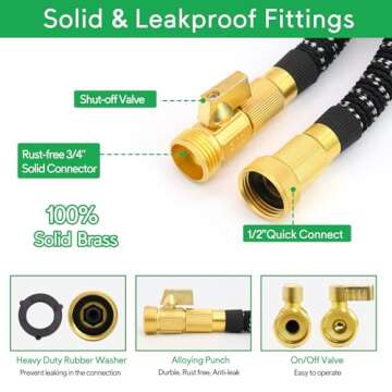 100 ft Expandable Garden Hose with 10 Pattern Nozzle