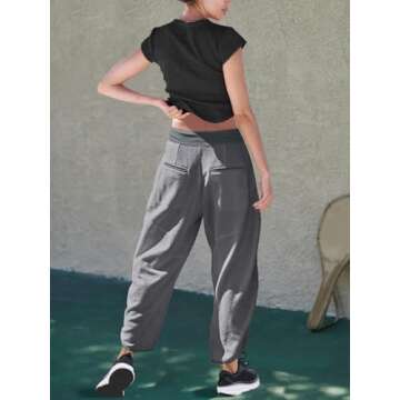 LAMISSCHE Oversized Wide Leg Sweatpants for Women