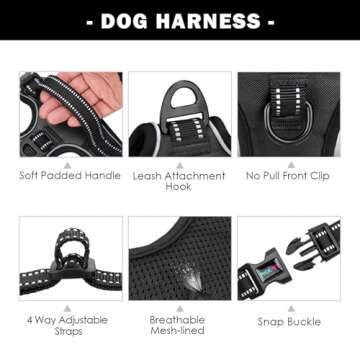Reflective Dog Harness for Large Breeds - No Pull Vest