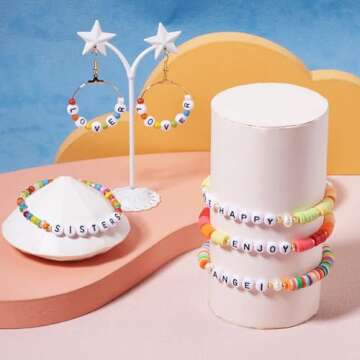 Pandahall 100Pcs Vowel Letter Beads for Jewelry Making