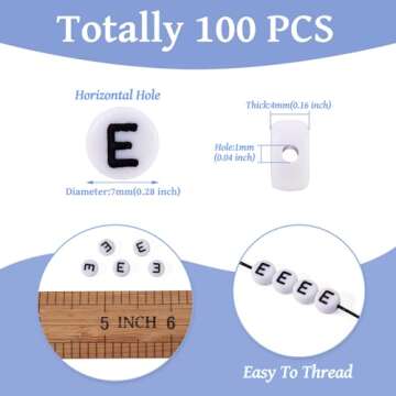 Pandahall 100Pcs Vowel Letter Beads for Jewelry Making