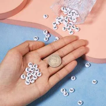 Pandahall 100Pcs Vowel Letter Beads for Jewelry Making