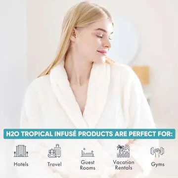 Terra Pure H2O Tropical Infuse Gallon & Dispenser Set | Shampoo, Conditioner, Body Wash Gallons | Refillable 10.14oz Pump Bottles