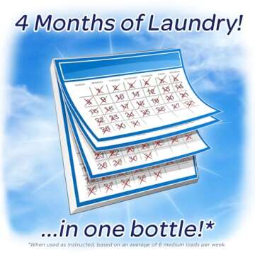 all Liquid Laundry Detergent, Gentle for Baby, Hypoallergenic & Free Of Dyes, 2X Concentrated, 100 Loads