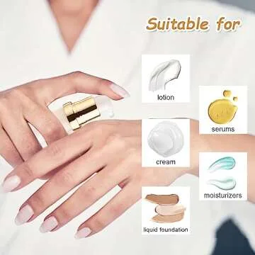 10 Pcs Empty Airless Pump Bottle Travel Cosmetic Cream Pump Bottle Refillable Vacuum Dispenser Pump Containers for Lotion Cream and More (gold-5ml)