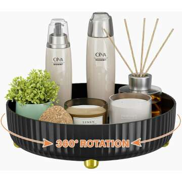 Rotating Makeup Organizer Tray for Bathroom Storage