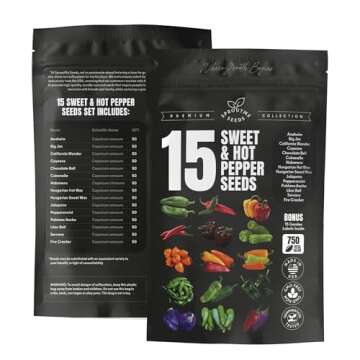 Sweet & Hot Pepper Seeds Variety Pack for Home Garden