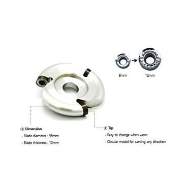 Manpa Circular 3" * 12mm Power carving cutter head for MULTI CUTTER or Grinder