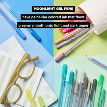 SAKURA Gelly Roll Moonlight 06 Gel Pens - Fine Point Ink Pen for Journaling, Art, or Drawing - Assorted Fluorescent Ink - Fine Line - 10 Pack