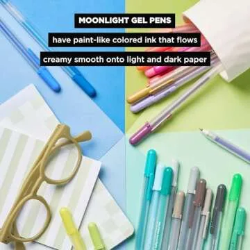 SAKURA Gelly Roll Moonlight 06 Gel Pens - Fine Point Ink Pen for Journaling, Art, or Drawing - Assorted Fluorescent Ink - Fine Line - 10 Pack