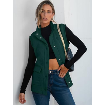 ANRABESS Women’s Cozy Fleece Vest with Pockets