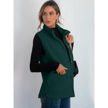 ANRABESS Women’s Cozy Fleece Vest with Pockets