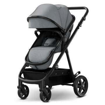 Mompush Meteor 2 Baby Stroller 2-in-1 with Bassinet Mode - Perfect for Family Outings!