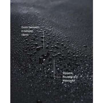 Sophi & Co. Vegan Lash Bed Cover - Wipeable, Reusable and Waterproof Fitted Linen, Excellent Spa Salon Massage Table Linen, Vegan Leather Spa Bed Topper, 1 Count (6ft, Black)