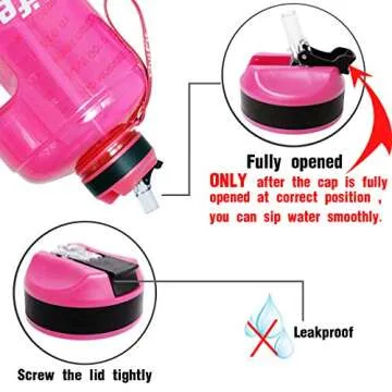 QuiFit Motivational Gallon Water Bottle with Straw and Time Marker