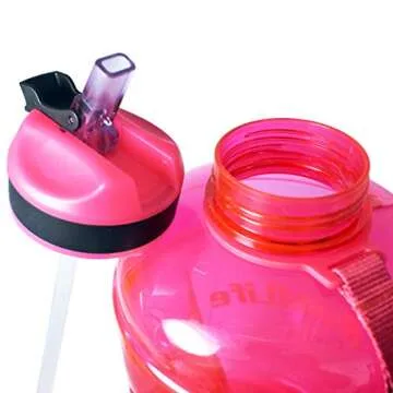 QuiFit Motivational Gallon Water Bottle with Straw and Time Marker