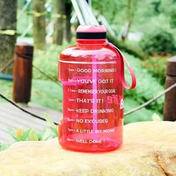 QuiFit Motivational Gallon Water Bottle with Straw and Time Marker