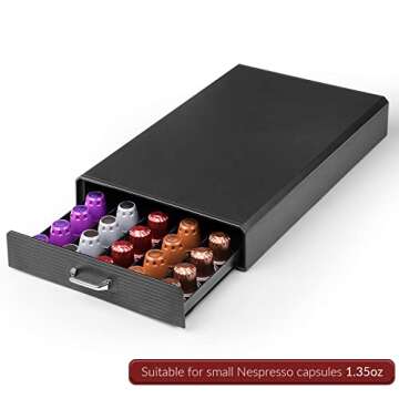 SZQINJI Coffee Pod Organizer for Nespresso - Holds 50 Pods