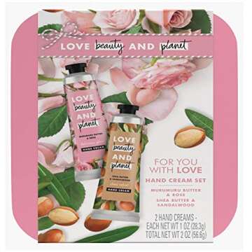 Love Beauty And Planet Hand Cream Gift Set Murumuru Butter Rose + Shea Butter Sandalwood Vegan, Certified Cruelty Free, No Parabens, Sulfate Free 2 Count