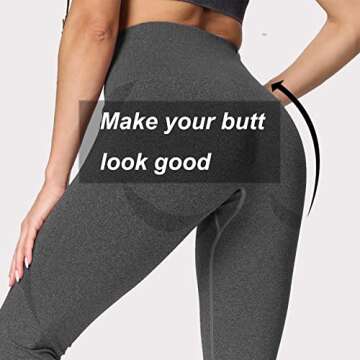 Aoxjox Workout Seamless Leggings for Women - Smile Contour High Waisted Gym Yoga Pants